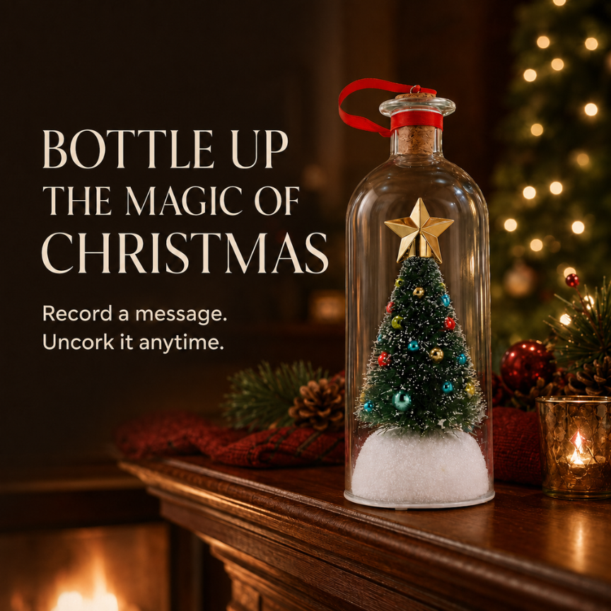 Recordable Christmas Tree Message in a Bottle