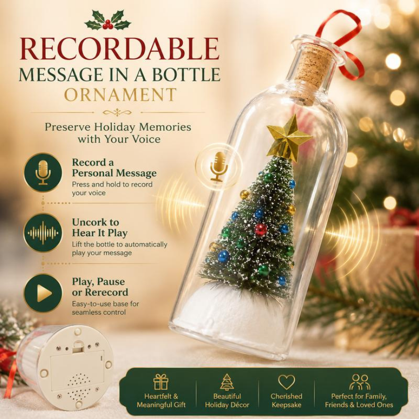 Recordable Christmas Tree Message in a Bottle